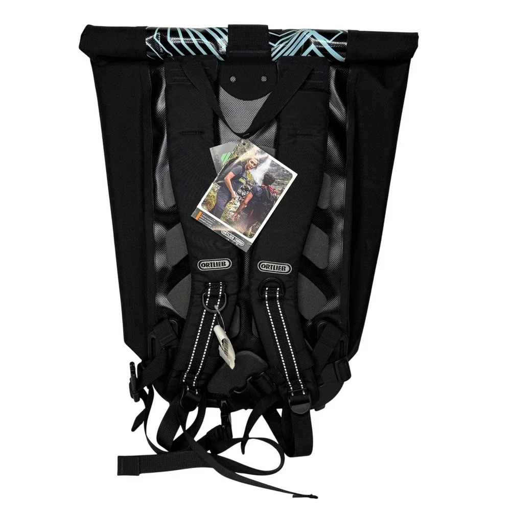 Ortlieb Velocity Design Kaleidoscope‎ 24L Waterproof Backpack Black Teal NEW